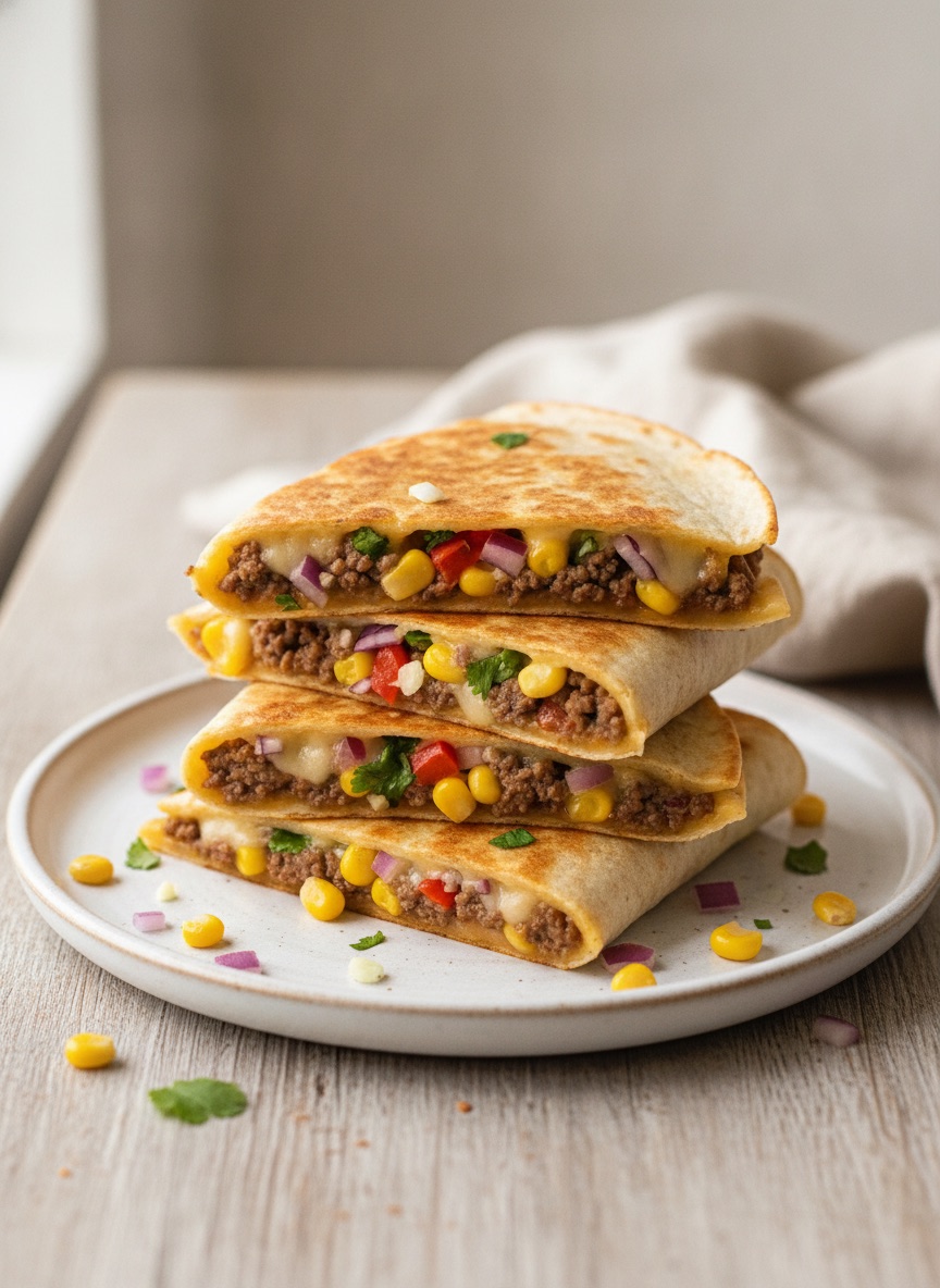 Quesadilla (Beef, Vegetable or Chicken) (Beef Filling)